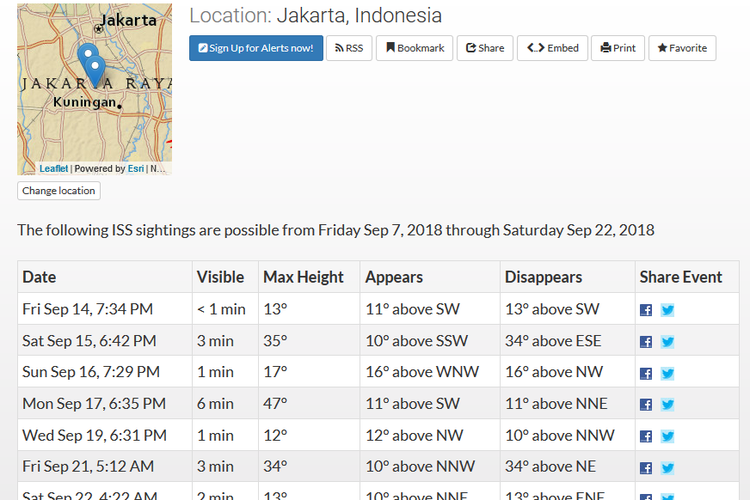 Situs Spot the Station membantu menemukan kapan dan di mana ISS akan terlihat dari Bumi