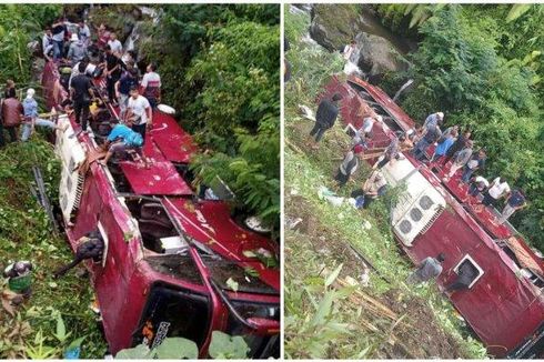 Video Bus Rombongan Peziarah Kecelakaan di Guci Tegal, Warga Menangis Histeris