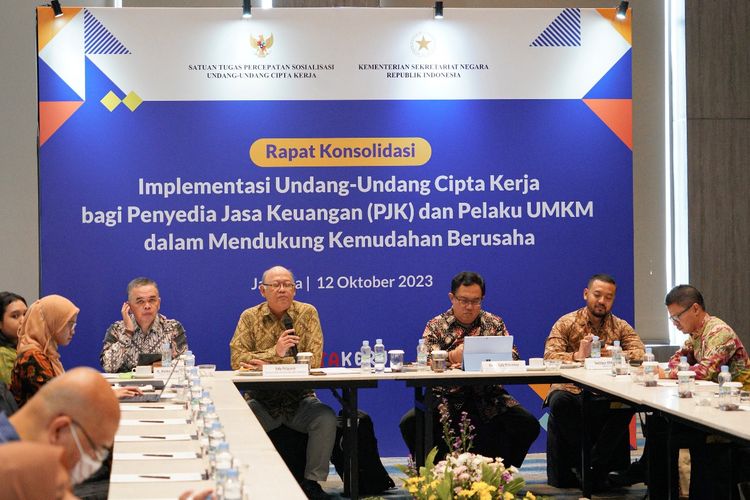 Satgas UU Cipta Kerja gelar rapat untuk membahas kemudahan berusaha bagi pelaku UMKM Indonesia.
