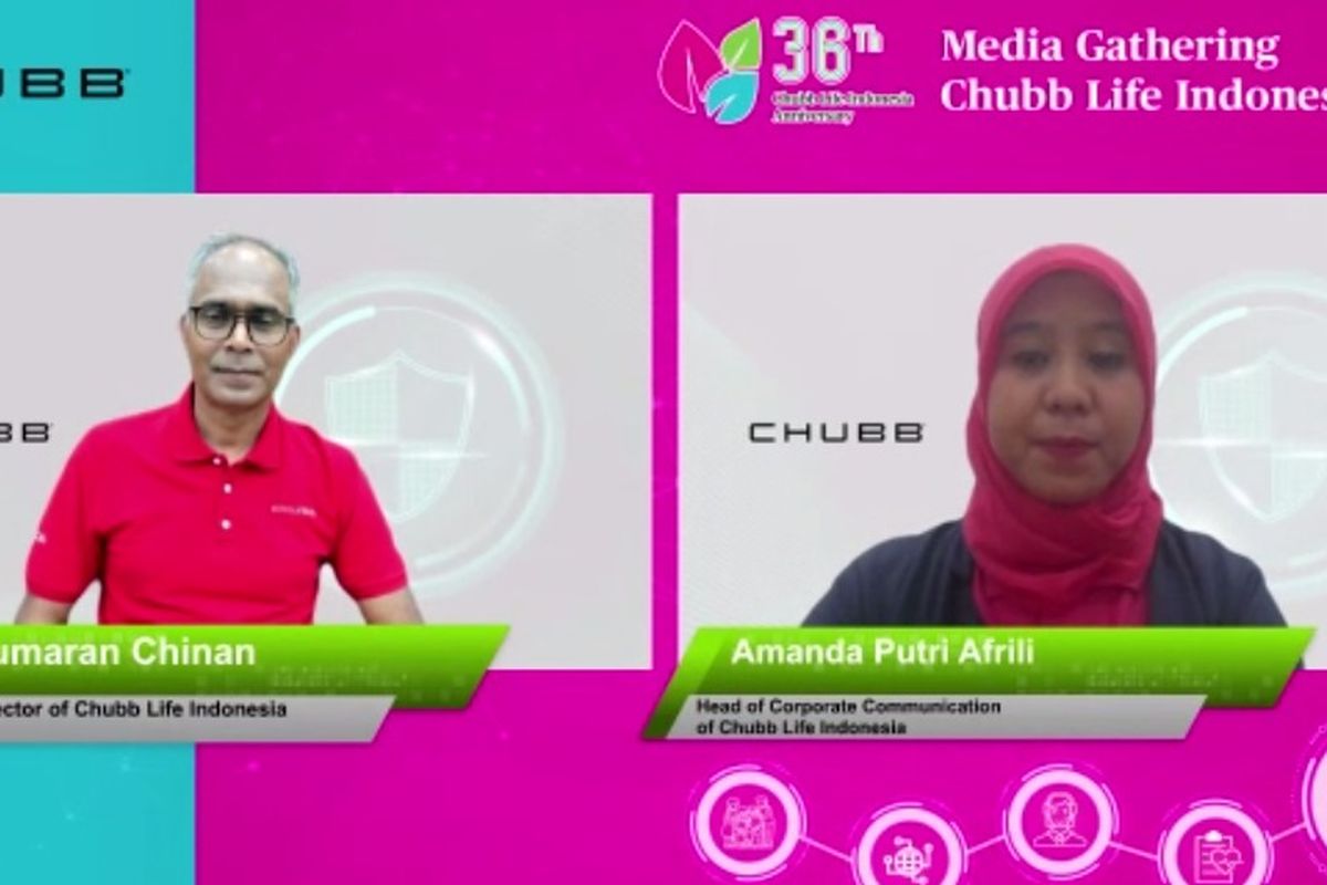 Tangkapan layar acara Media Gathering 36 Tahun Chubb Life Indonesia secara virtual, Rabu (13/7/2022).