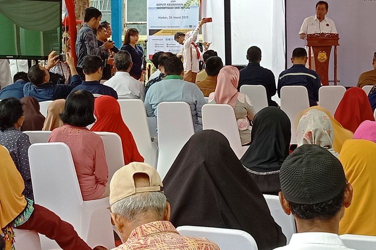 Direktur Infrastruktur dan Teknologi Dilo Seno Widagdo meresmikan jargas di Kota Medan, Selasa (26/3/2019)