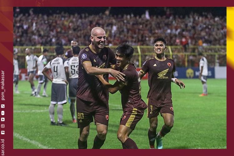 PSM Makassar menang 5-1 atas Persib Bandung pada laga pekan ketujuh Liga 1 2022-2023 di Stadion BJ Habibie, Parepare Sulawesi Selatan, Senin (29/8/2022) malam WIB. (Tangkapan Layar)