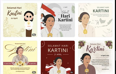 Poster Hari Kartini 2025 yang bisa diunduh di Canva.