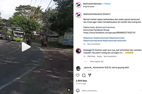Video Motor Beraksi Cornering, Malah Adu Banteng dengan Bus