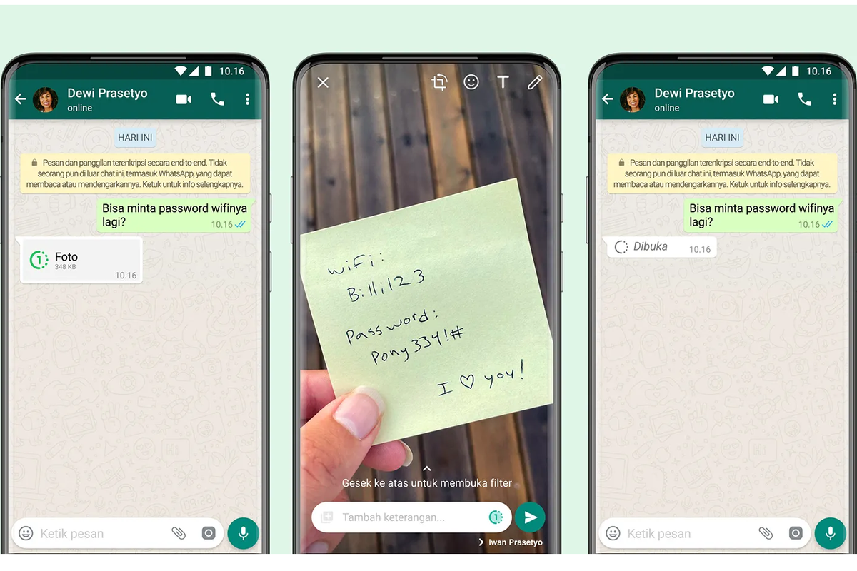 Fitur Sekali lihat di WhatsApp sudah bisa dicoba seluruh pengguna.