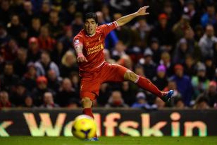 Penyerang Liverpool Luis Suarez.