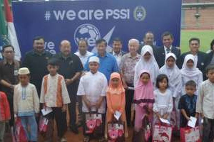 Hari Ulang Tahun (HUT) PSSI ke-86 diperingati dengan doa bersama dan santunan kepada anak-anak yatim di Stadion Utama Gelora Bung Karno (SUGBK), Selasa (19/4/2016) siang.