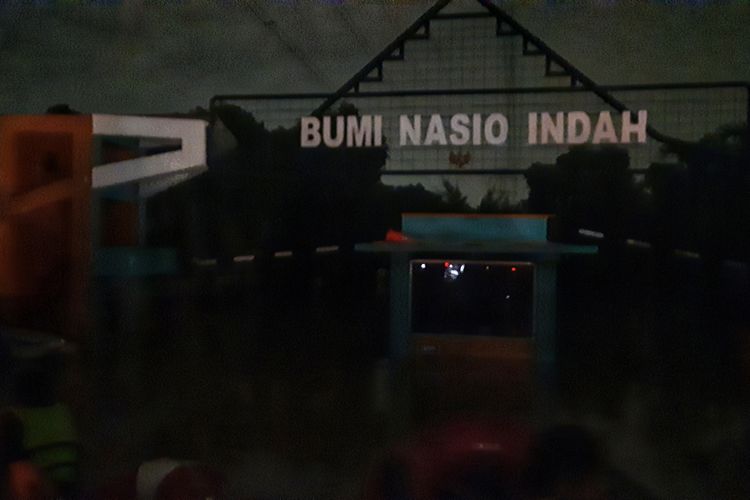 Banjir di Bumi Nasio Indah, Jatimekar, Jatiasih, Bekasi, Selasa (25/2/2020).