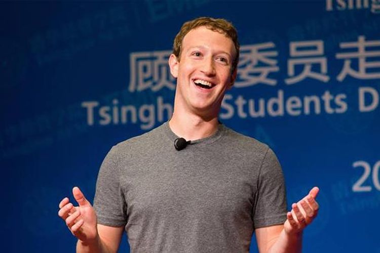 CEO Facebook Mark Zuckerberg saat berpidato di Tsinghua University, Beijing