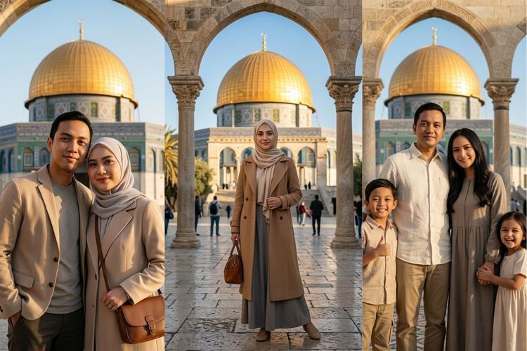 Cara Edit Foto Pakai Prompt AI Terbaru untuk Bikin Foto Liburan di Masjid Al Aqsa yang Megah dan Ikonik