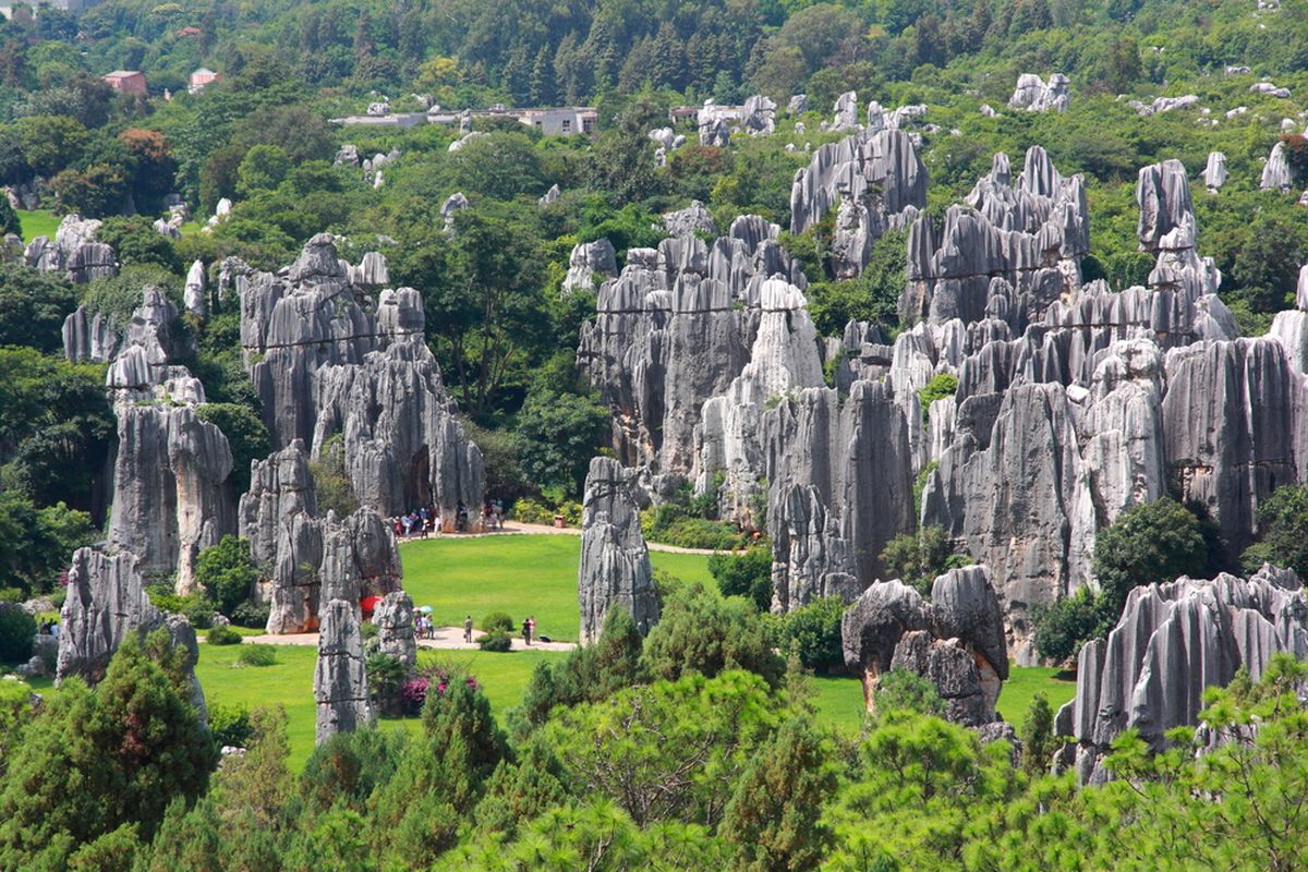 Hutan batu atau Shilin di China merupakan situs warisan dunia UNESCO.
