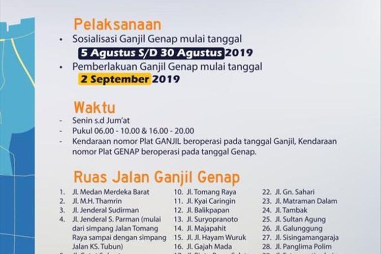 Daftar Jalan Ganjil Genap Di Jakarta 2019