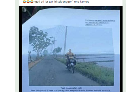 Naik Motor Tak Pakai Helm di Dekat Sawah, Warga Sukoharjo Kena Tilang ETLE, Kok Bisa?