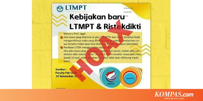 Hoaks, Blacklist bagi Siswa yang Tidak Mengambil SNMPTN