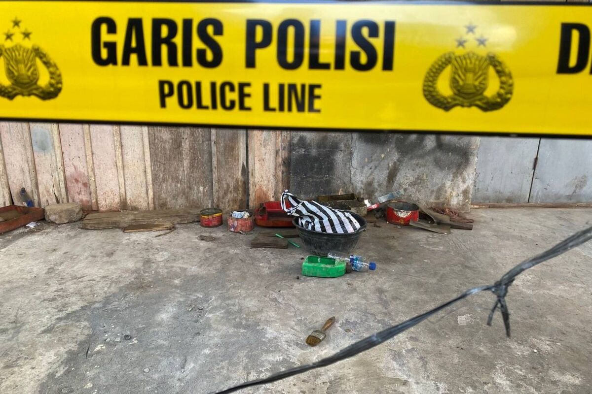 Lokasi penemuan jenasah bayi di Semanu, Gunungkidul, DI Yogyakarta. Jumat (4/8/2023)