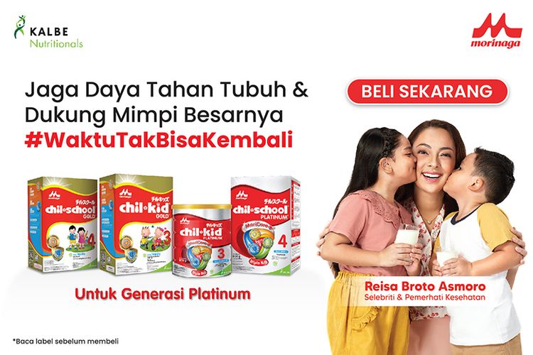 Susu pertumbuhan Morinaga MoriCare+ Triple Bifi. 