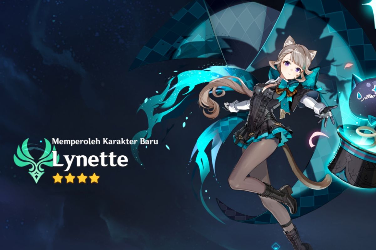 Ilustrasi karakter baru Genshin Impact 4.0 Lynette asal Fontaine yang bisa didapatkan gratis.