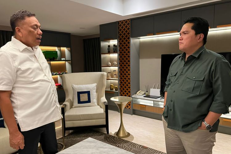 Menteri BUMN Erick Thohir bertemu dengan Gubernur Sulut Olly Dondokambey, Sabtu (25/6/2022). (Dokumen Pemprov Sulawesi Utara)