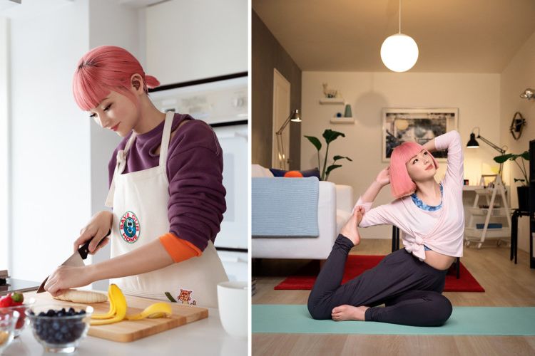 Hasil pemotretan katalog iklan IKEA dengan model influencer CGI, IKEA with Imma 