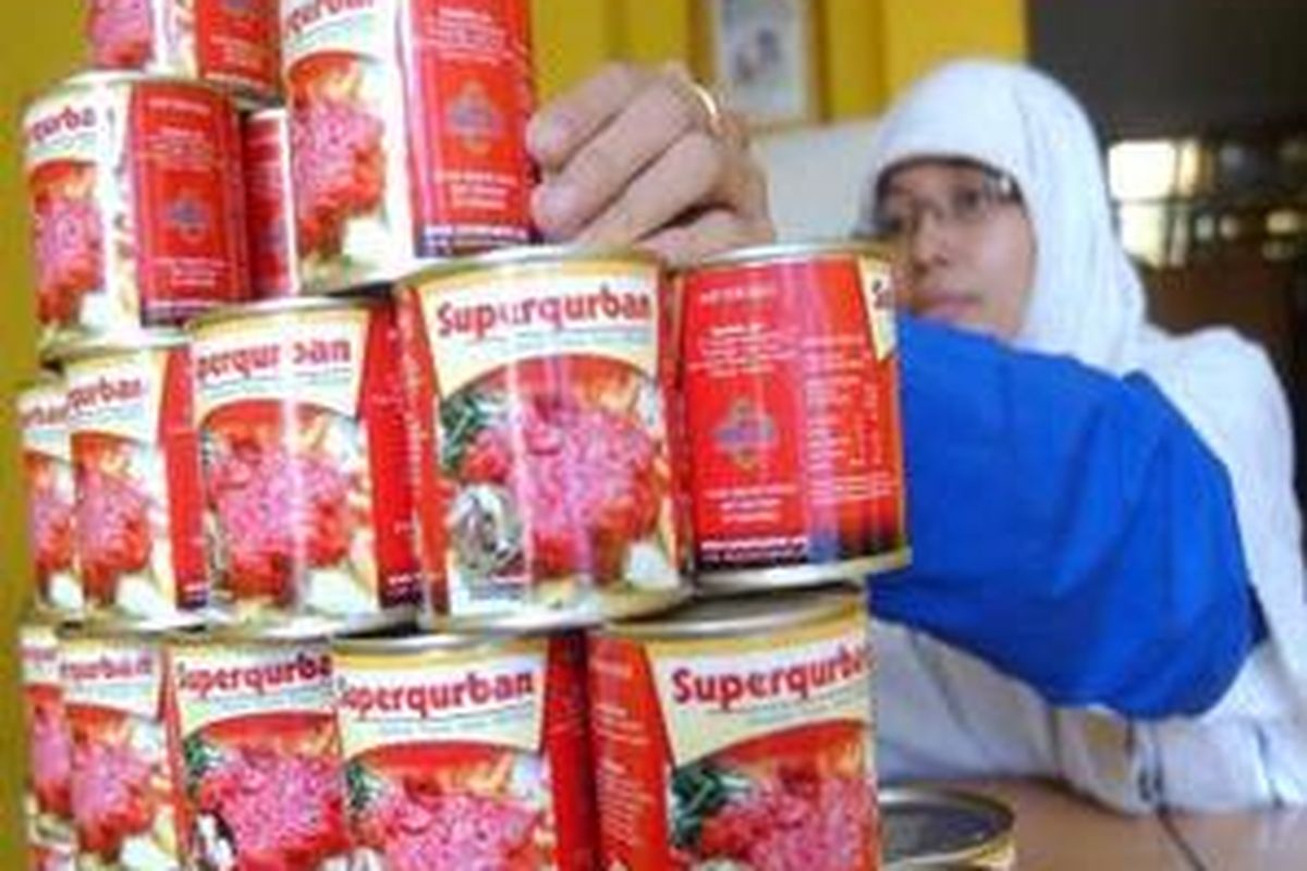 Daging kurban yang telah dikemas.