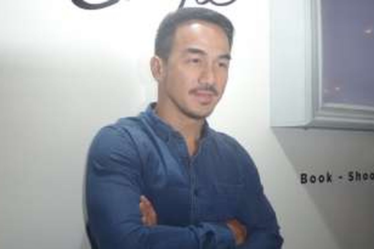 Joe Taslim usai jumpa pers layanan Sweet Escape di Cassis Kitchen, Jakarta Selatan, Kamis (24/11/2016).