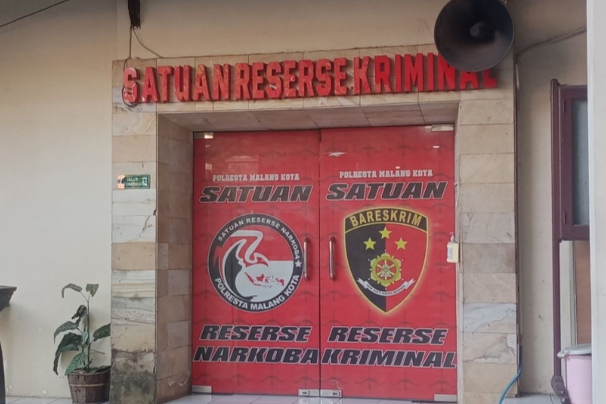 Suasana depan ruang Satreskrim Polresta Malang Kota pada Selasa (29/4/2025).