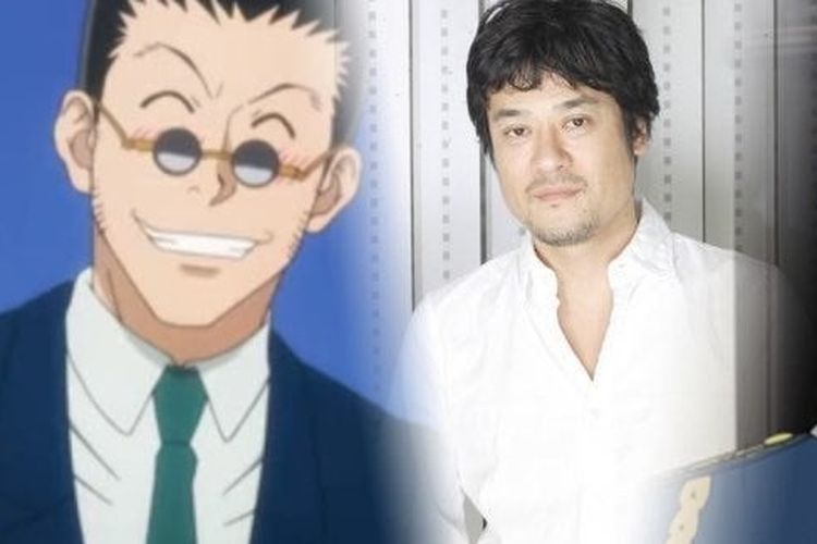 Aktor pengisi suara Keiji Fujiwara (tengah) dan karakter-karakter yang pernah dia mainkan.