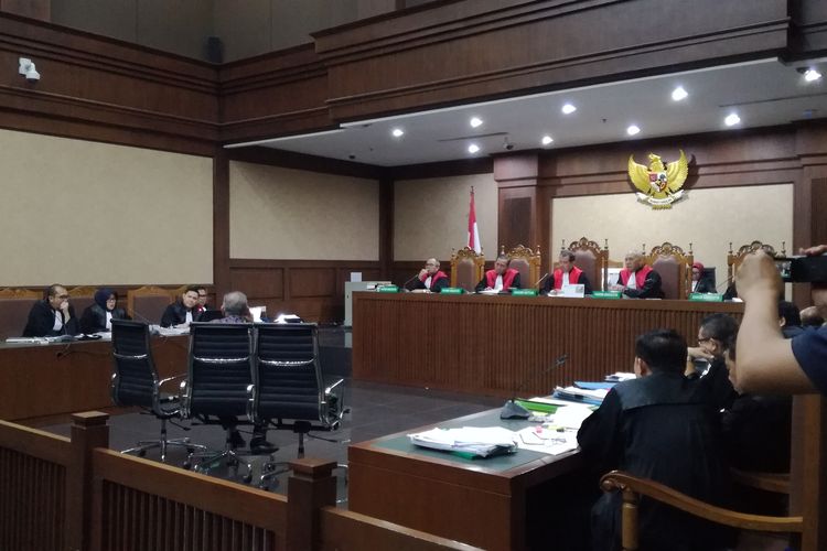 Sidang Mantan Dirut PLN Sofyan Basir di Pengadilan Tindak Pidana Korupsi Jakarta, Senin (23/9/2019).