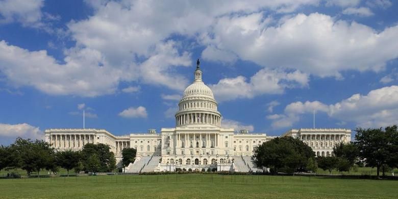 Gedung US Capitol, Washington DC tempat anggota Parlemen dan Senat AS bekerja.