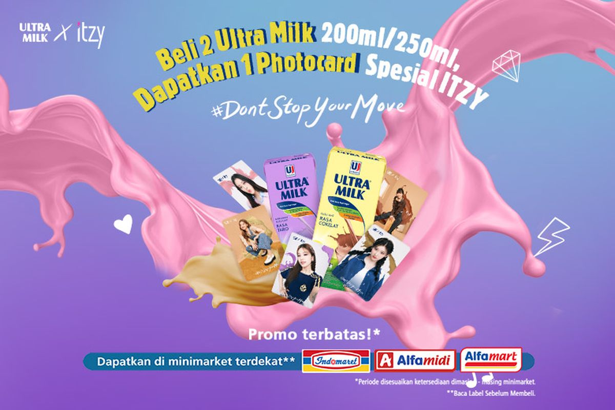 Ultra Milk tunjuk girl group ITZY sebagai brand ambassador. 