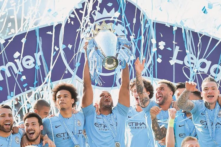 Manchester City berhasil menjuarai Liga Inggris musim 2018-2019, Senin (13/5/2019)