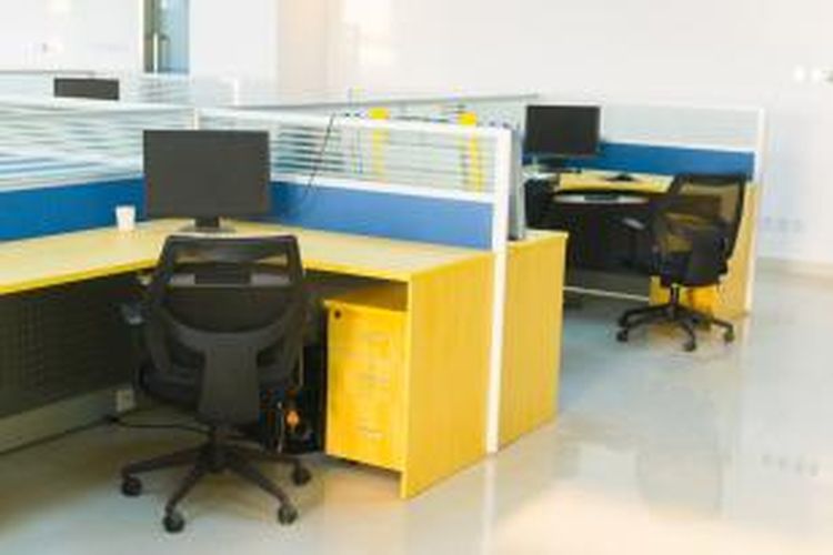 Ilustrasi desain ruangan kantor terbuka