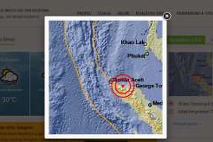 Gempa mengguncang Aceh, pada Rabu (7/12/2016).