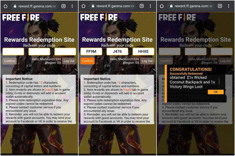 Kode redeem Free Fire untuk memeriahkan momen kemerdekaan Indonesia 17 Agustus 2021.