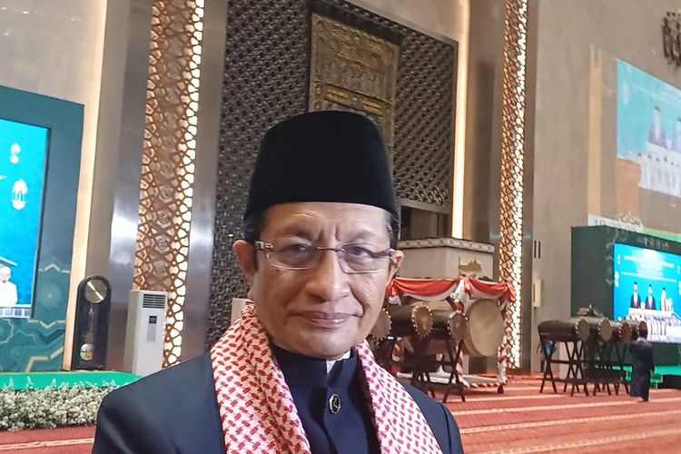 Imam Besar Masjid Istiqlal Nasaruddin Umar saat ditemui di sela-sela Gema Takbir Idul Adha 1445 Hijriah, Minggu (16/6/2024) di Masjid Istiqlal.