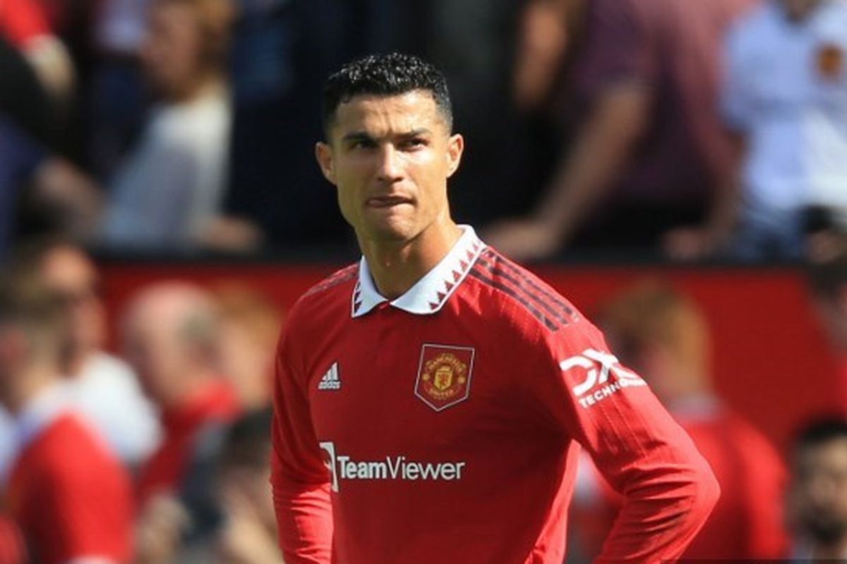 Cristiano Ronaldo saat bertanding pada laga Man United vs Brighton di Liga Inggris 2022-2023 yang berlangsung di Stadion Old Trafford, Minggu (7/8/2022) malam WIB. Manchester United akan menjamu Liverpool pada laga penutup pekan ketiga Liga Inggris, Senin (22/8/2022) malam waktu setempat atau Selasa dini hari WIB.