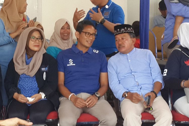 Calon wakil presiden nomor urut 02 Sandiaga Uno di rumah Bung Tomo Jalan Ijen nomor 6 Kota Malang, Minggu (31/3/2019)