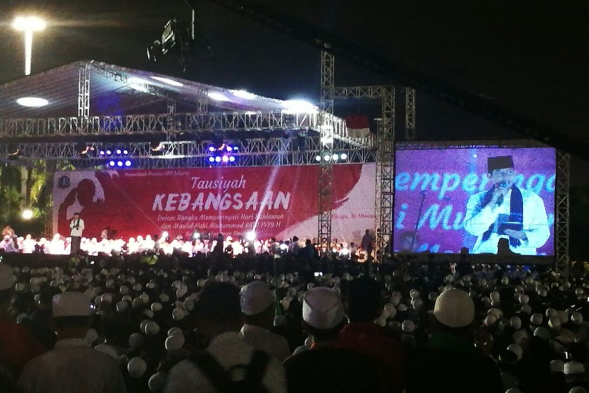 Sandiaga Uno di Tausiyah Kebangsaan, Monas, Minggu (26/11/2017).