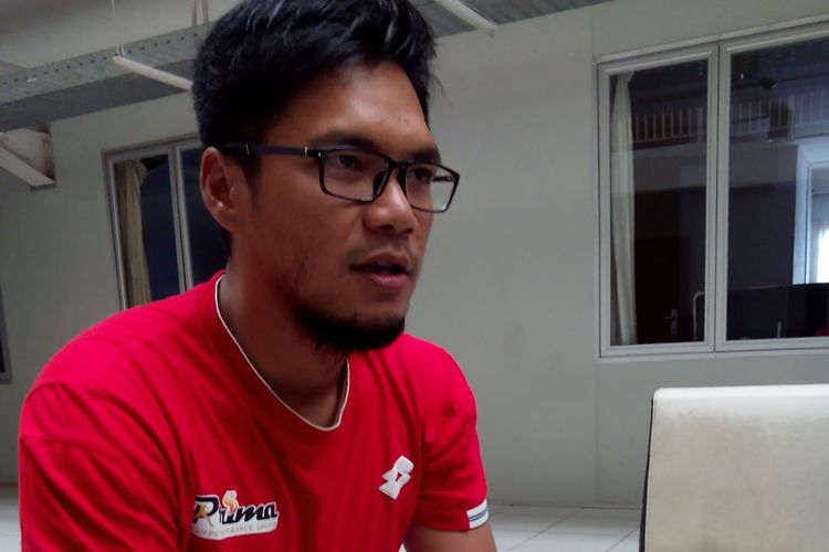 Pelatih tim Triathlon Indonesia, Wahyu Hidayat saat ditemui di wisma atlet Jakabaring Sport City