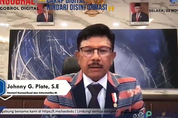  Menteri Komunikasi dan Informatika (Menkominfo) Johnny Gerard Plate.