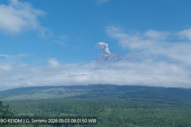 Gunung Semeru Erupsi Pagi Ini, Kolom Abu Vulkanik Capai 900 Meter