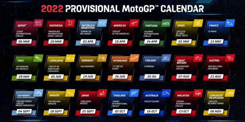 Jadwal race motogp mandalika 2022