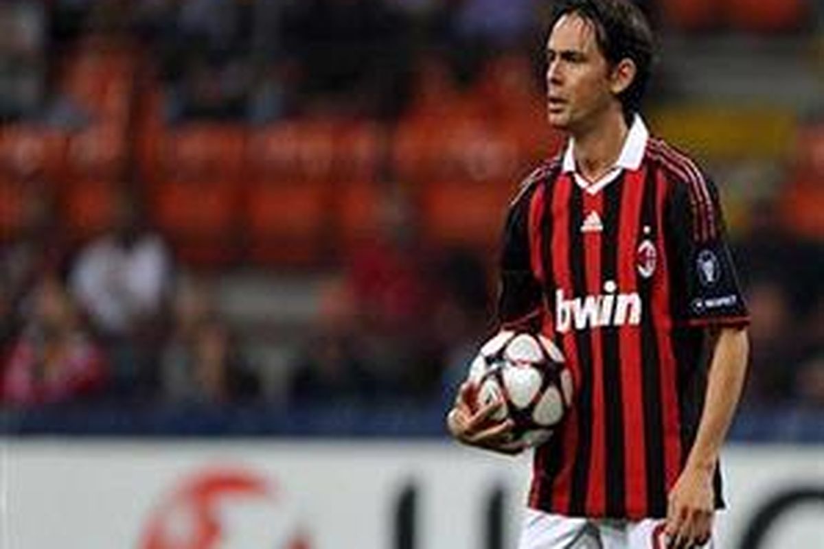 Penyerang AC Milan, Filippo Inzaghi.