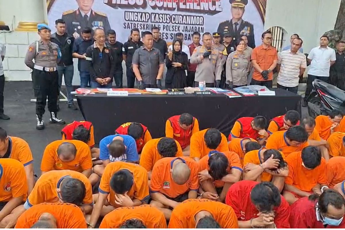 Pelaku pencurian kendaraan bermotor di Surabaya, Rabu (23/4/2025).