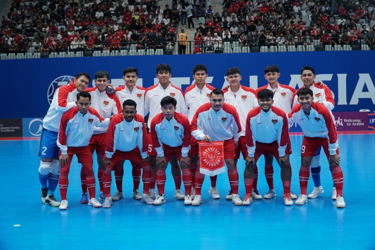 Pemain Timnas Futsal Indonesia berpose jelang laga Grup A Piala Asia Futsal 2026 Timnas Futsal Indonesia vs Irak di Indonesia Arena, Jakarta, 31 Januari 2026.