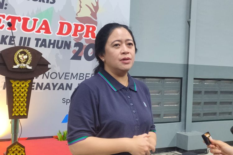 Ketua DPR Puan Maharani di area Sport Centre, Kompleks Parlemen Senayan, Jakarta, Selasa (1/11/2022).