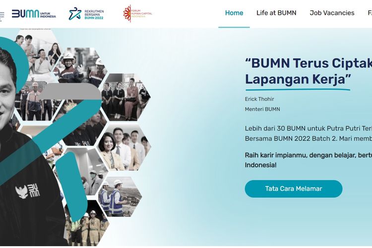 Link dan cara mendaftar Rekrutmen Bersama BUMN 2022 batch 2