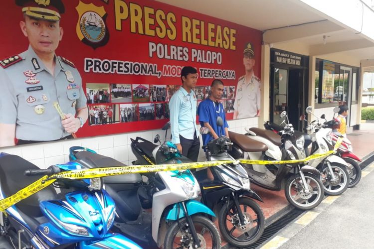 Pelaku penggelapan enam unit kendaraan bermotor dengan modus pura-pura pacaran, kini diamankan Polres Palopo, Selasa (18/12/2018). 