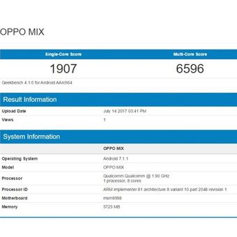 Bocoran hasil benchmark Oppo Mix