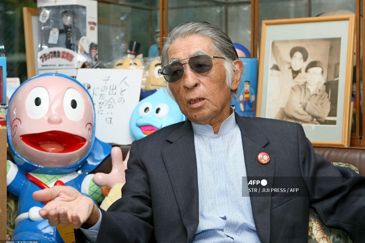 Artis manga Fujiko A Fujio, yang bernama asli Motoo Abiko, difoto dalam sebuah acara pada 29 Oktober 2008. Fujiko A Fujio, yang dikenal sebagai pencipta manga Ninja Hattori dan Little Ghost Q-Taro, meninggal dunia di usia 88 tahun. 